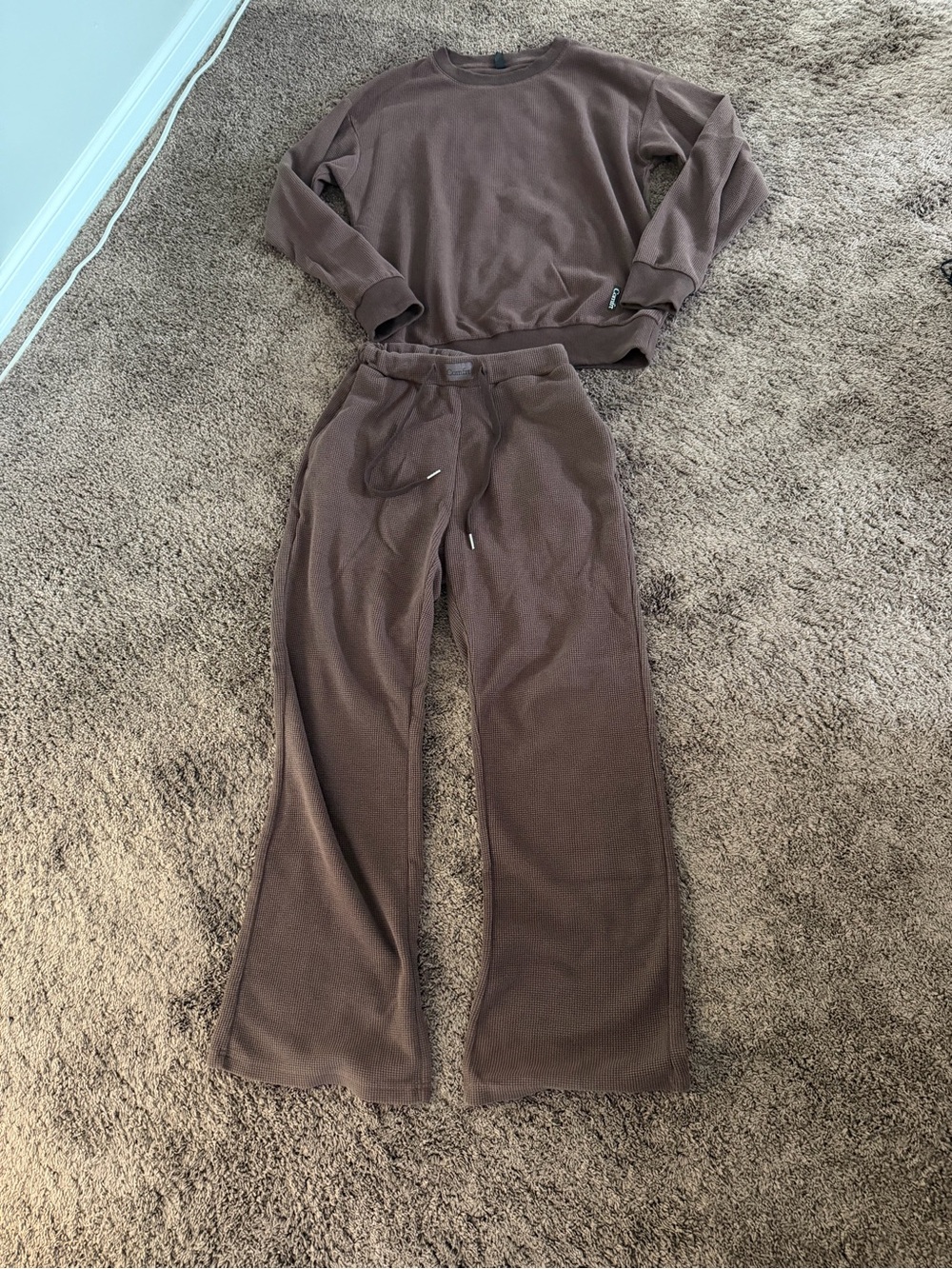 Comfrt brown ribbed set